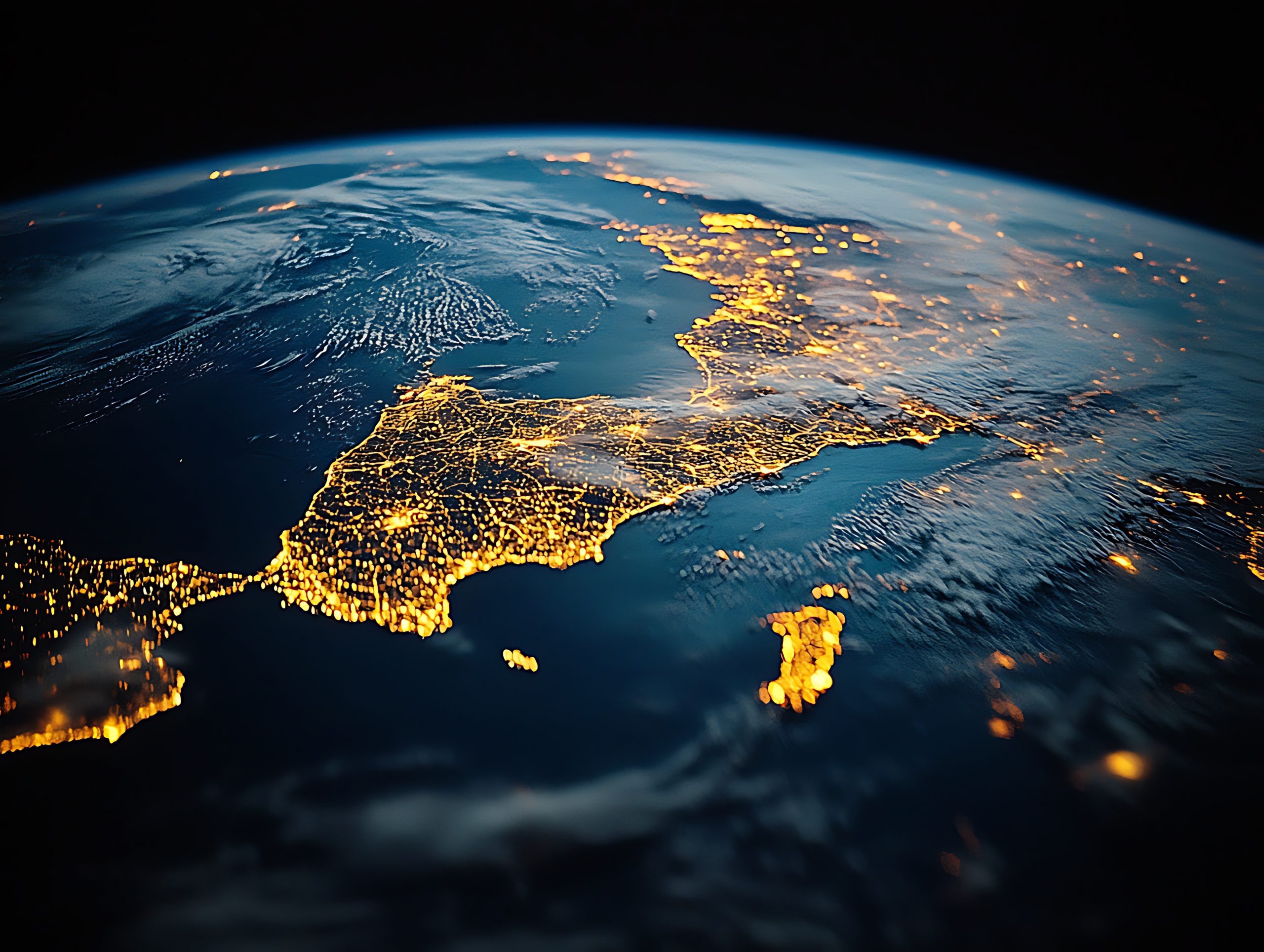 Iberian Peninsula Night Lights from Space